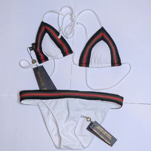 Salvage White and Multicolor Bikini Set